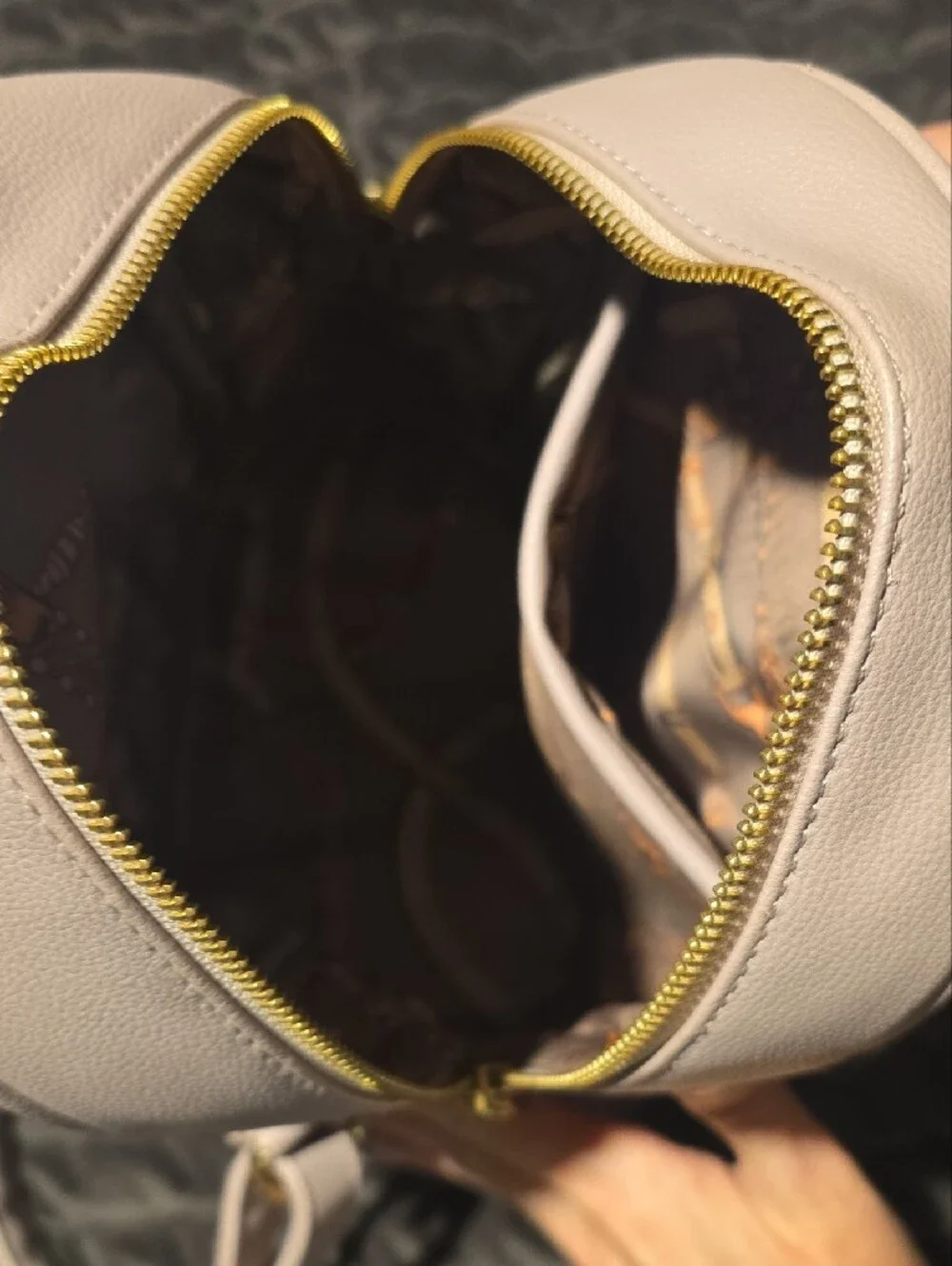 Women's Blush Pink Mini Backpack with Gold Accent
